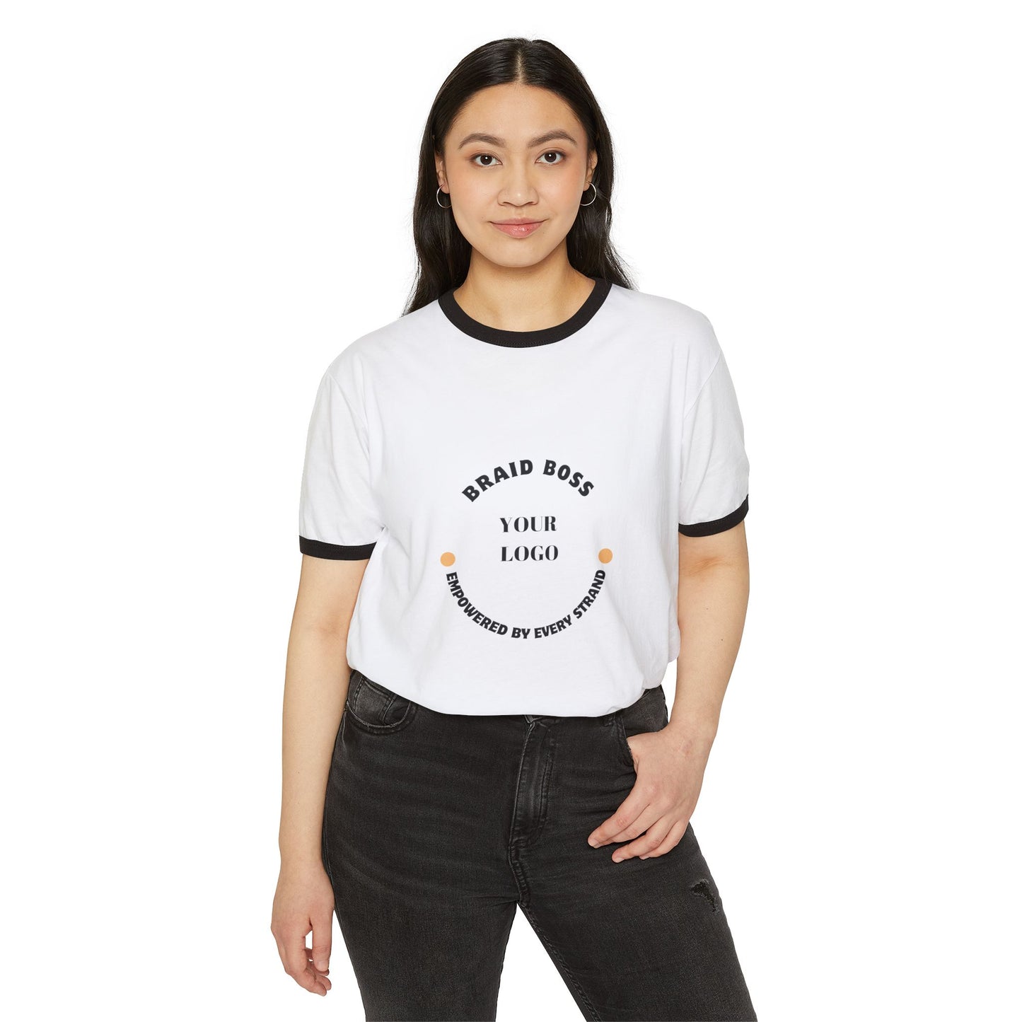Braid Boss Unisex Cotton Ringer T-Shirt - Customizable Logo Tee