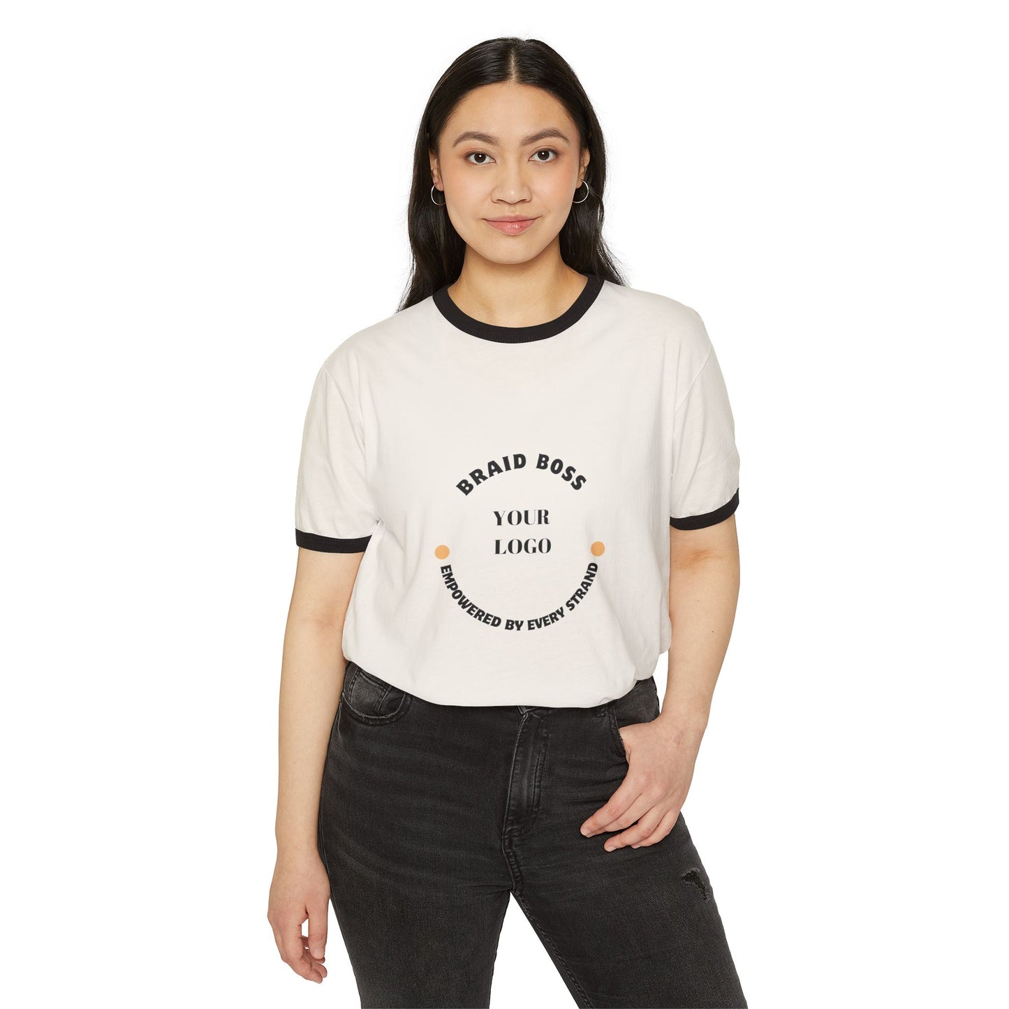 Braid Boss Unisex Cotton Ringer T-Shirt - Customizable Logo Tee