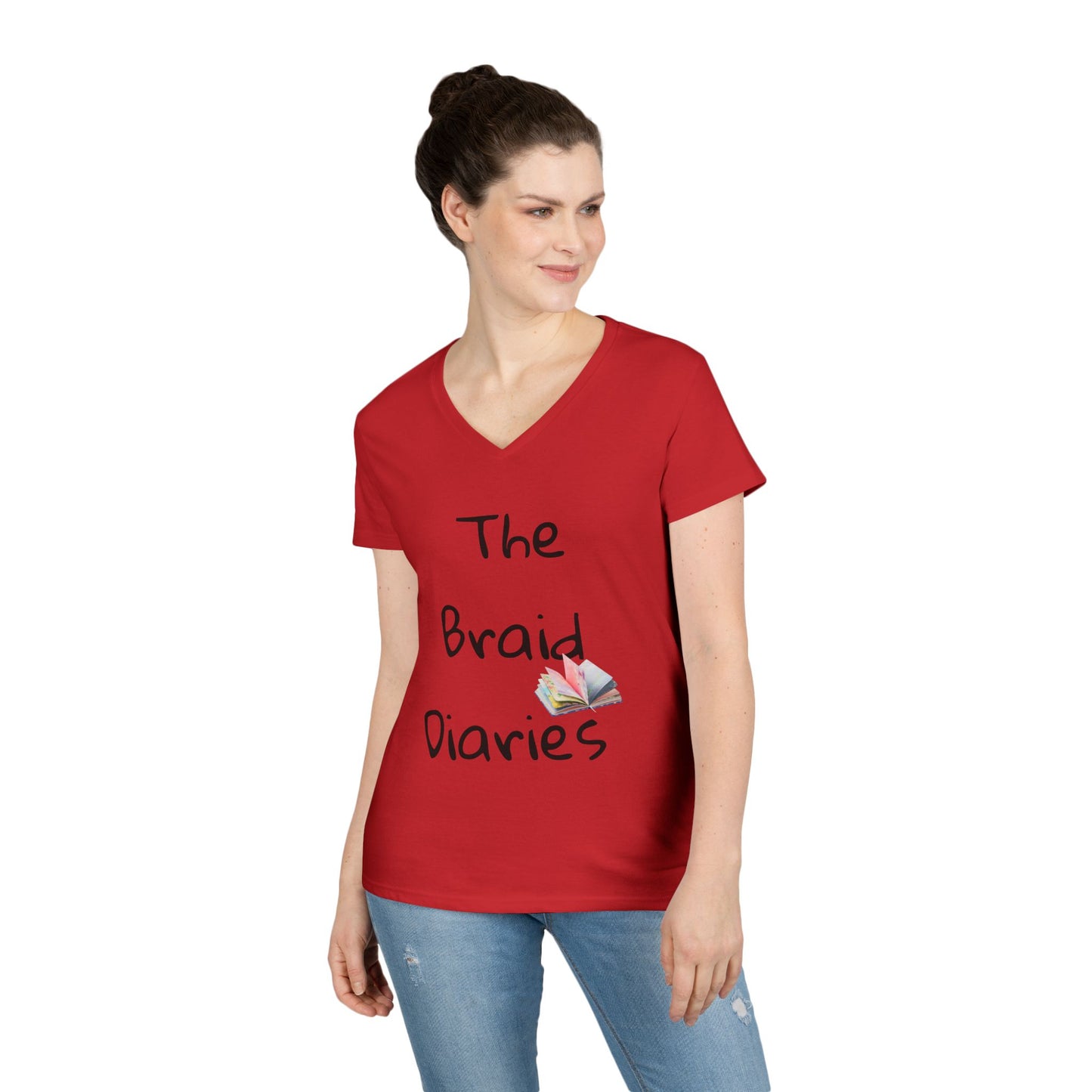 The Braid Diaries Ladies' V-Neck T-Shirt for Braid Lovers
