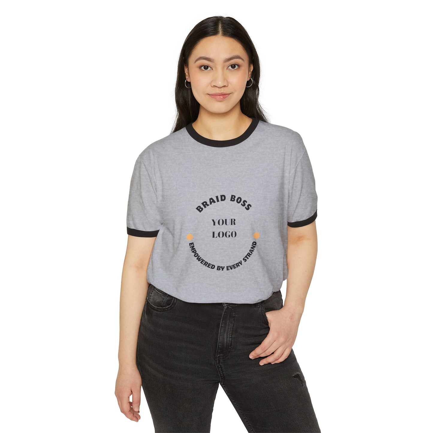 Braid Boss Unisex Cotton Ringer T-Shirt - Customizable Logo Tee