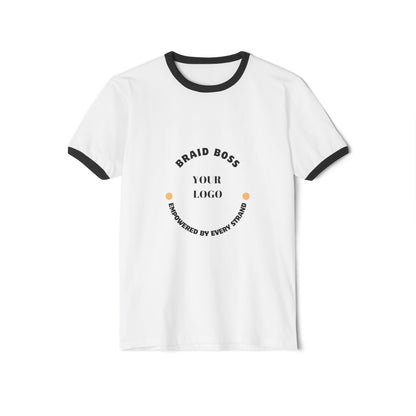 Braid Boss Unisex Cotton Ringer T-Shirt - Customizable Logo Tee