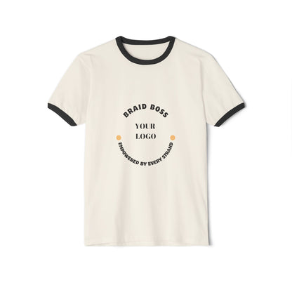 Braid Boss Unisex Cotton Ringer T-Shirt - Customizable Logo Tee